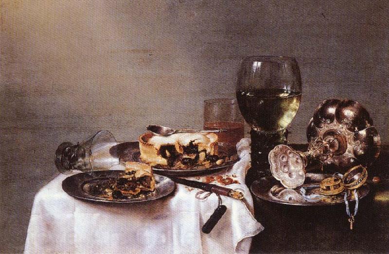 HEDA, Willem Claesz. Breakfast Table with Blackberry Pie